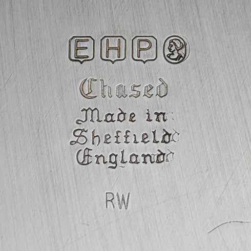 英国ヴィンテージ シルバープレート製 トレイ サルヴァ 直径28cm EHP